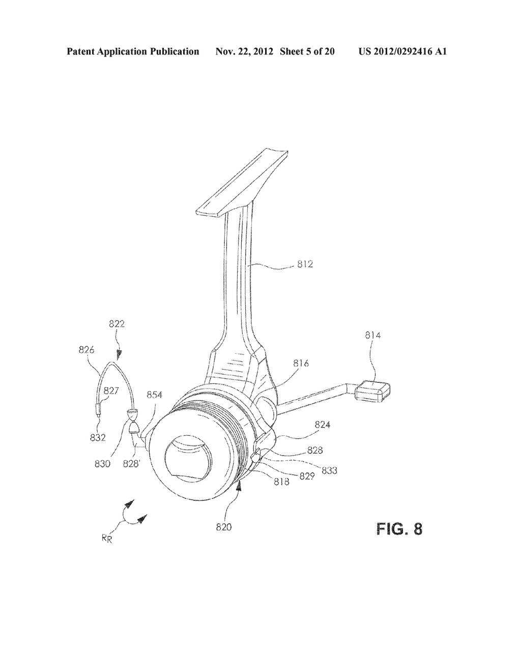 Spinning Type Fishing Reel with Manual Bale Lock and Bale Release     Mechanisms - diagram, schematic, and image 06