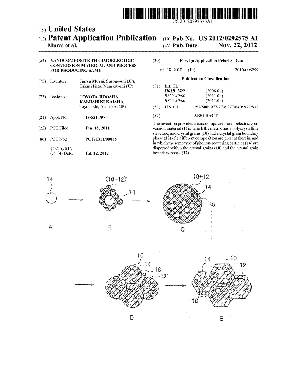 NANOCOMPOSITE THERMOELECTRIC CONVERSION MATERIAL AND PROCESS FOR PRODUCING     SAME - diagram, schematic, and image 01