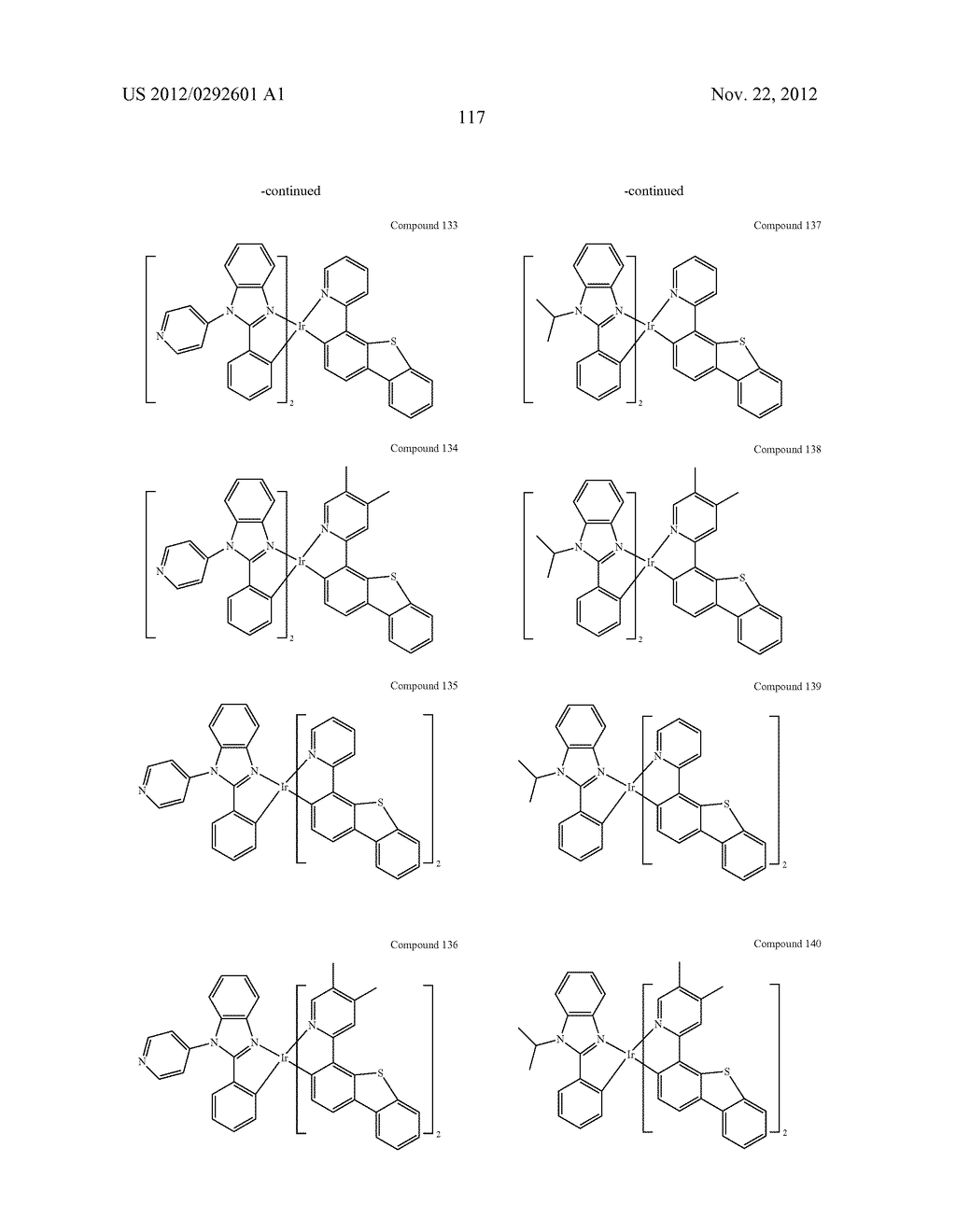 PHOSPHORESCENT HETEROLEPTIC PHENYLBENZIMIDAZOLE DOPANTS AND NEW SYNTHETIC     METHODOLOGY - diagram, schematic, and image 121