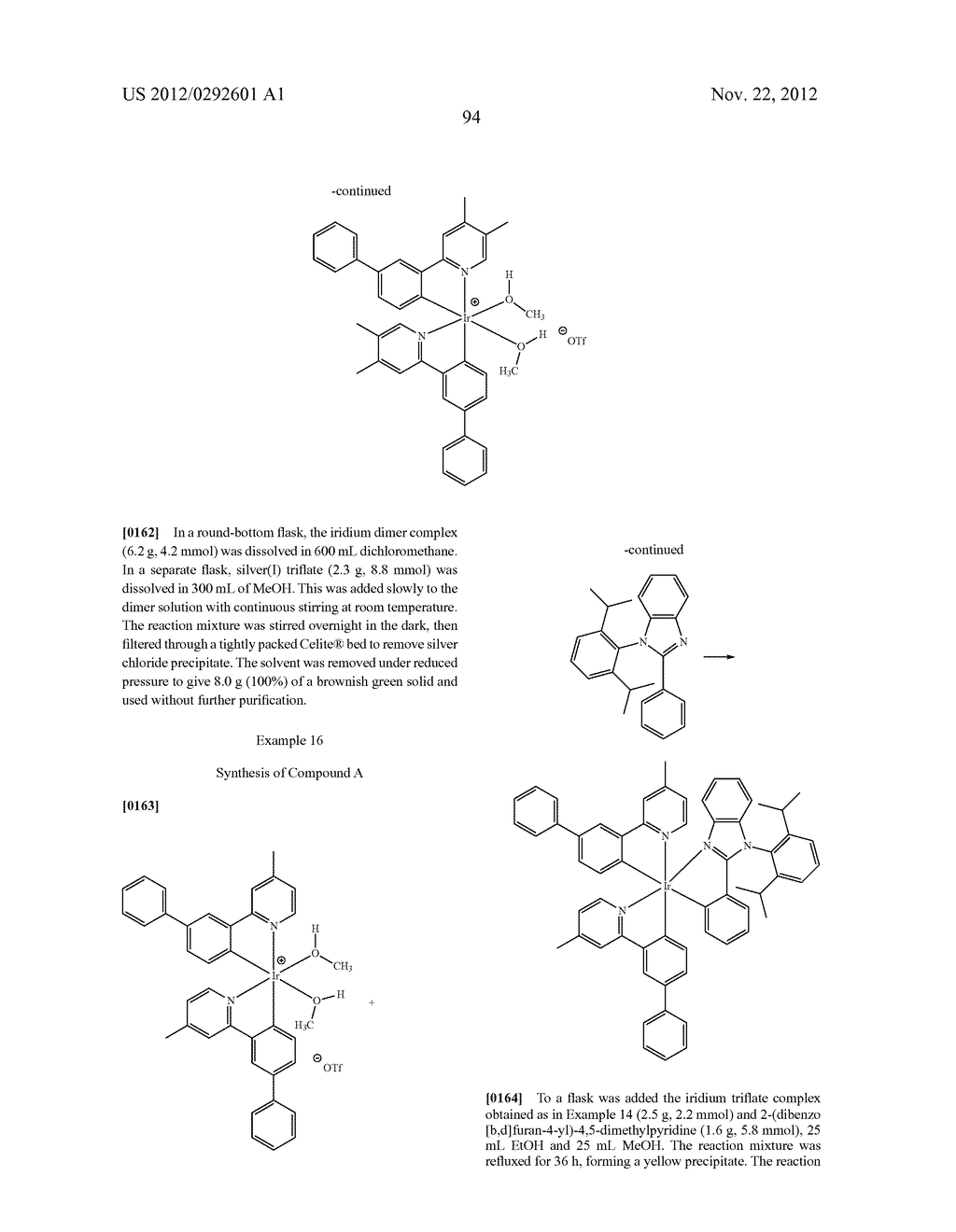 PHOSPHORESCENT HETEROLEPTIC PHENYLBENZIMIDAZOLE DOPANTS AND NEW SYNTHETIC     METHODOLOGY - diagram, schematic, and image 98