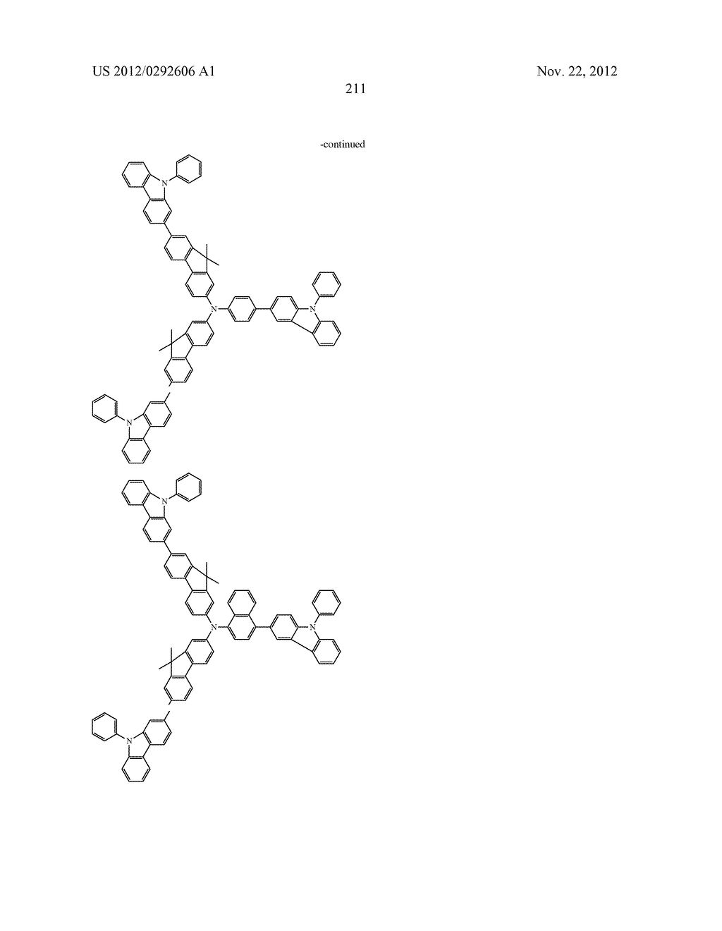 AROMATIC AMINE DERIVATIVE, AND ORGANIC ELECTROLUMINESCENT ELEMENT - diagram, schematic, and image 212