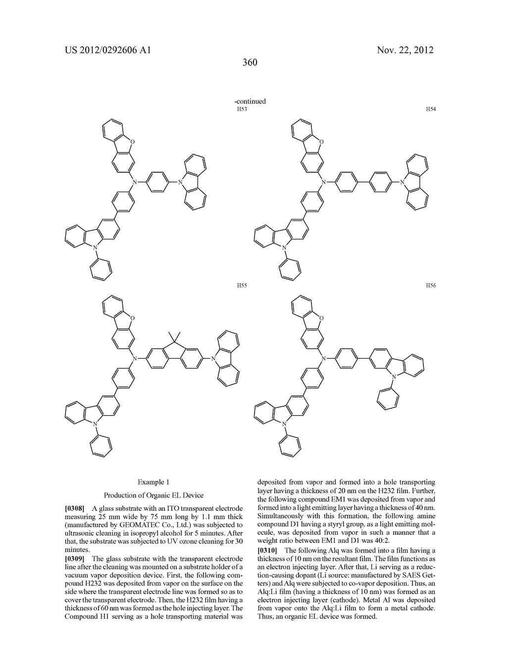 AROMATIC AMINE DERIVATIVE, AND ORGANIC ELECTROLUMINESCENT ELEMENT - diagram, schematic, and image 361