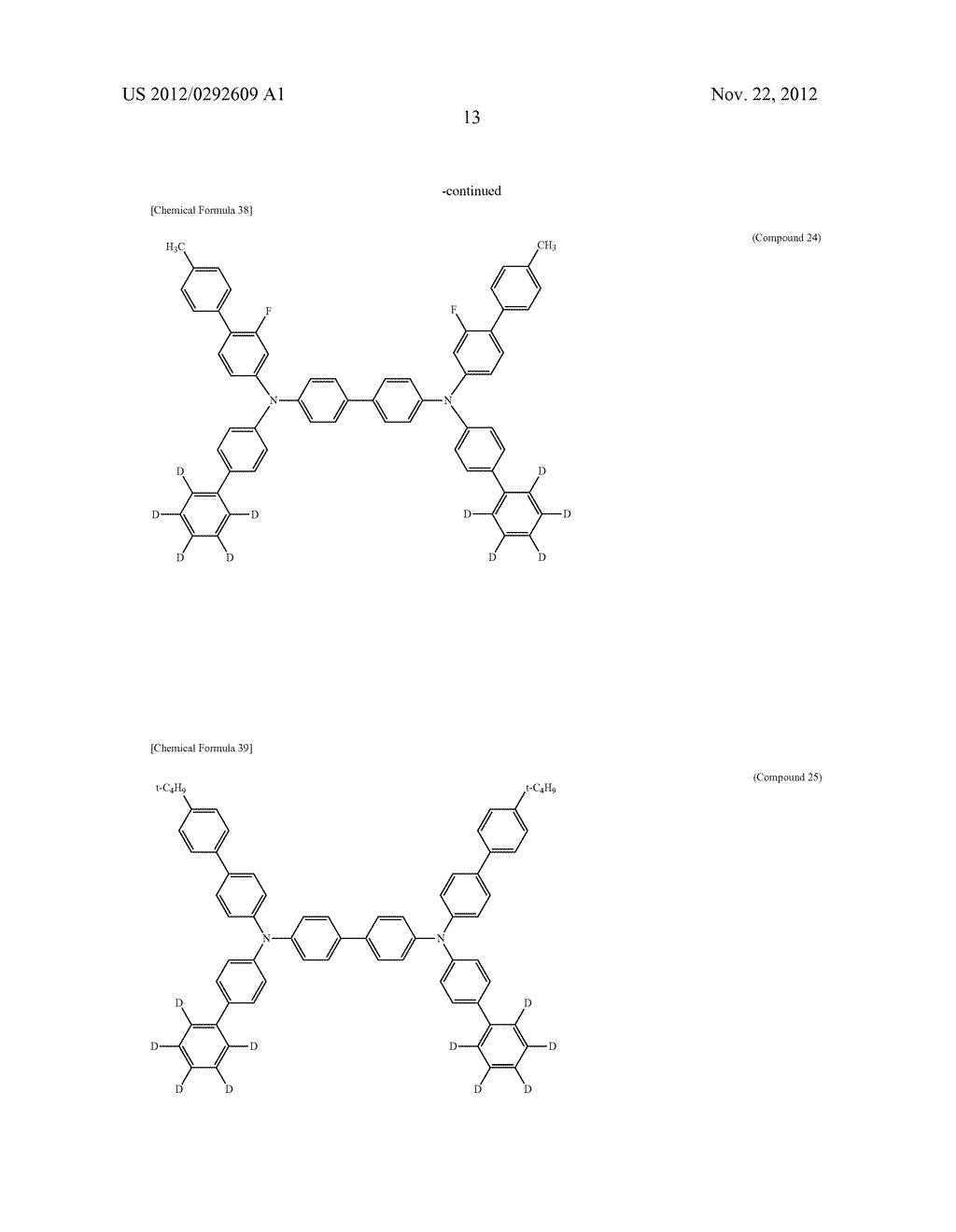 COMPOUND HAVING TRIPHENYLAMINE STRUCTURE, AND ORGANIC ELECTROLUMINESCENT     DEVICE - diagram, schematic, and image 22
