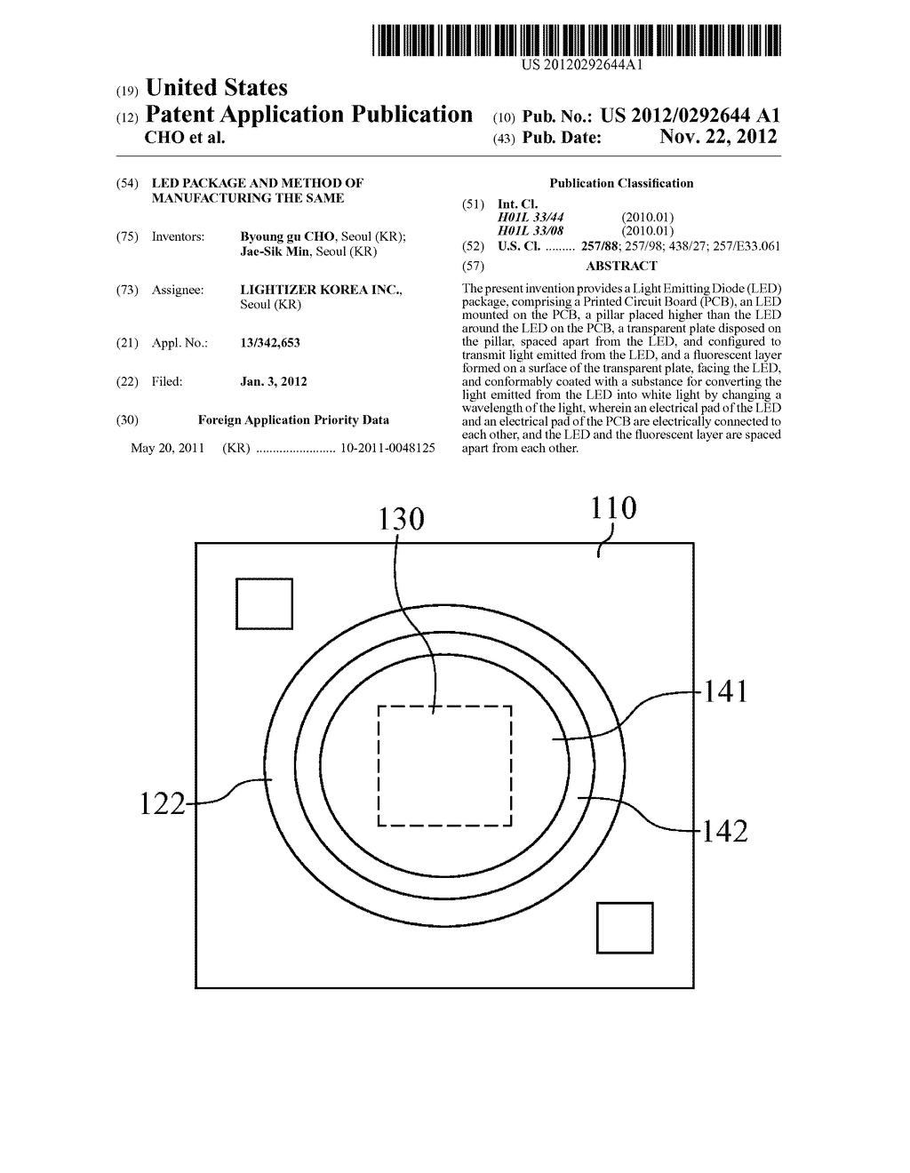 LED PACKAGE AND METHOD OF MANUFACTURING THE SAME - diagram, schematic, and image 01