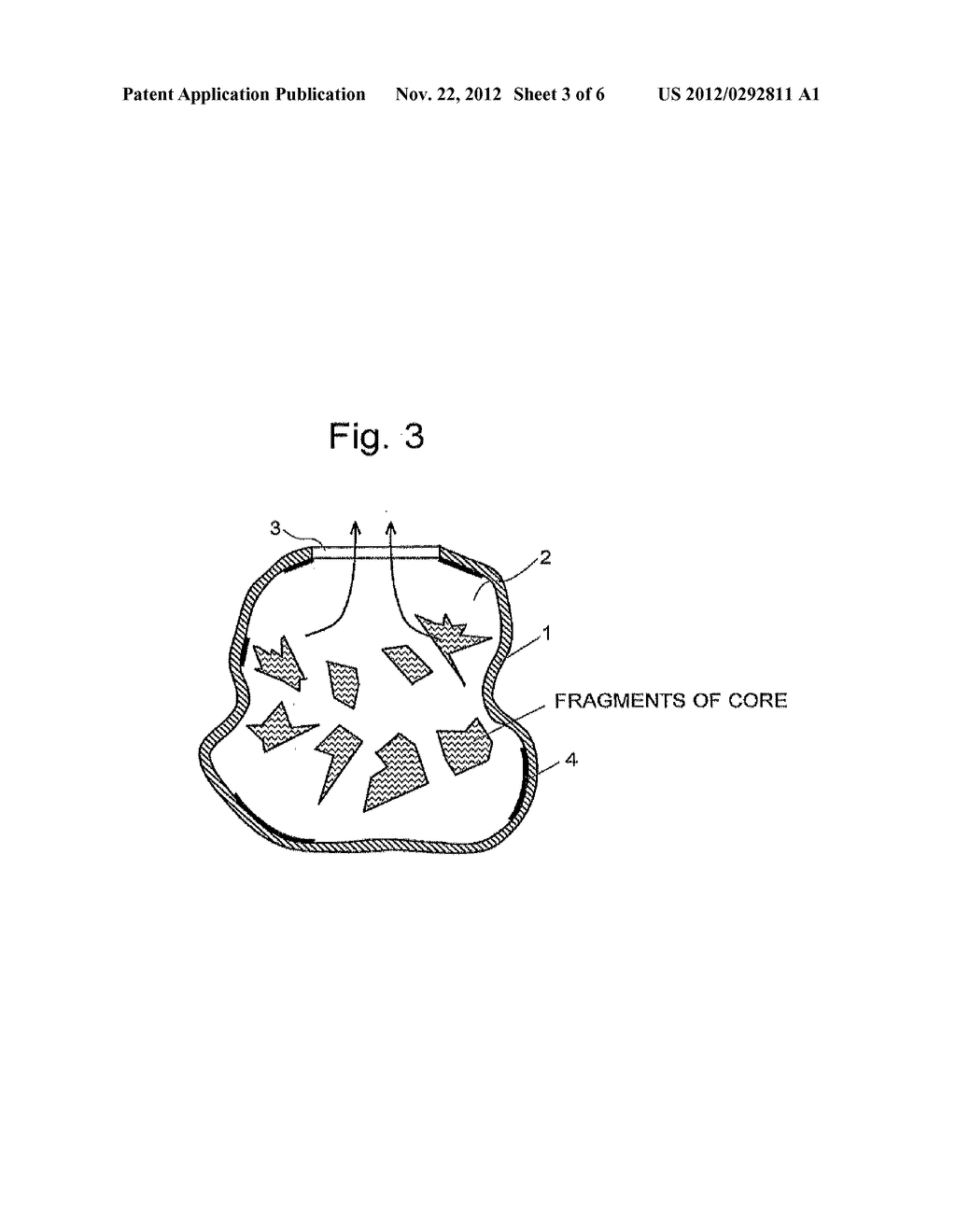 METHOD FOR PRODUCING RESIN-MOLDED BODY OF HOLLOW STRUCTURE AND A CORE USED     IN IT - diagram, schematic, and image 04