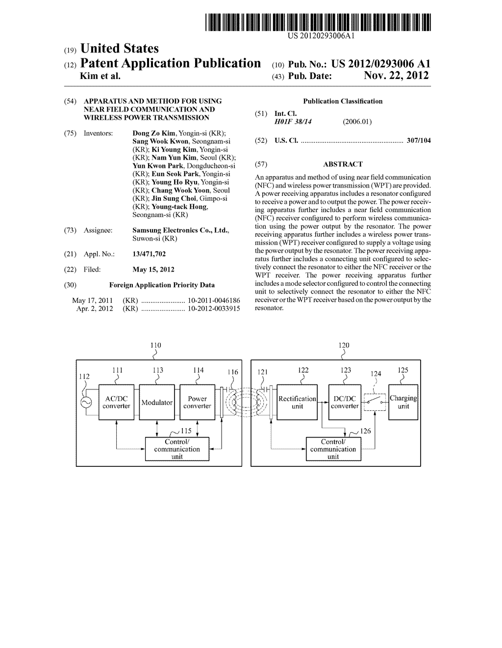 APPARATUS AND METHOD FOR USING NEAR FIELD COMMUNICATION AND WIRELESS POWER     TRANSMISSION - diagram, schematic, and image 01