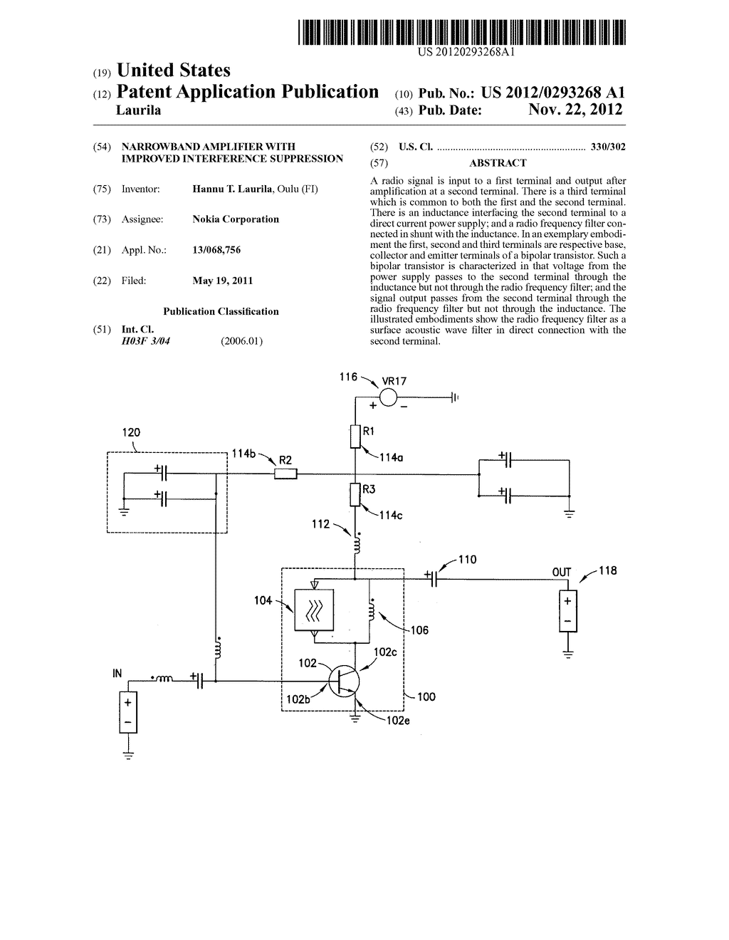 Narrowband amplifier with improved interference suppression - diagram, schematic, and image 01