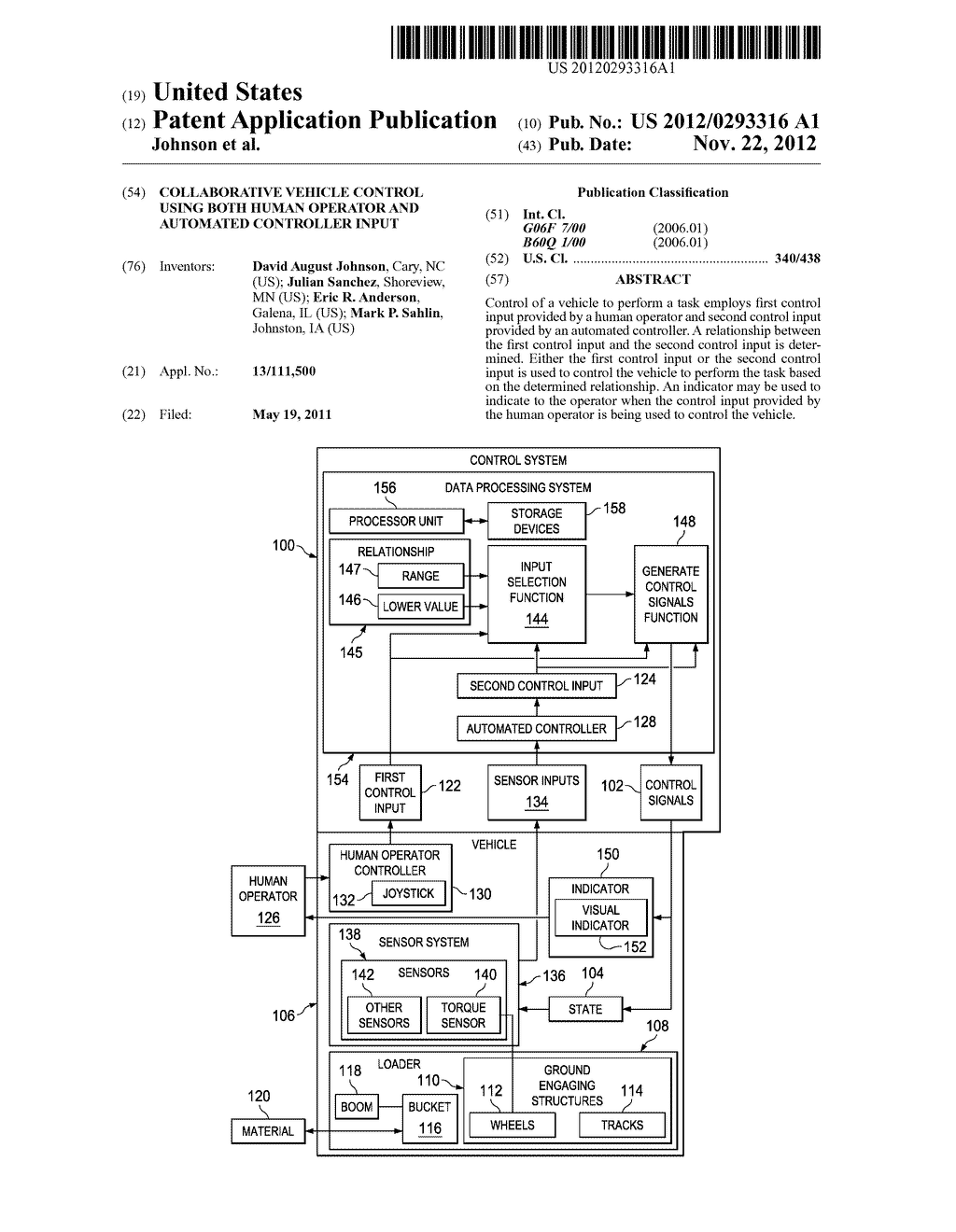 COLLABORATIVE VEHICLE CONTROL USING BOTH HUMAN OPERATOR AND AUTOMATED     CONTROLLER INPUT - diagram, schematic, and image 01