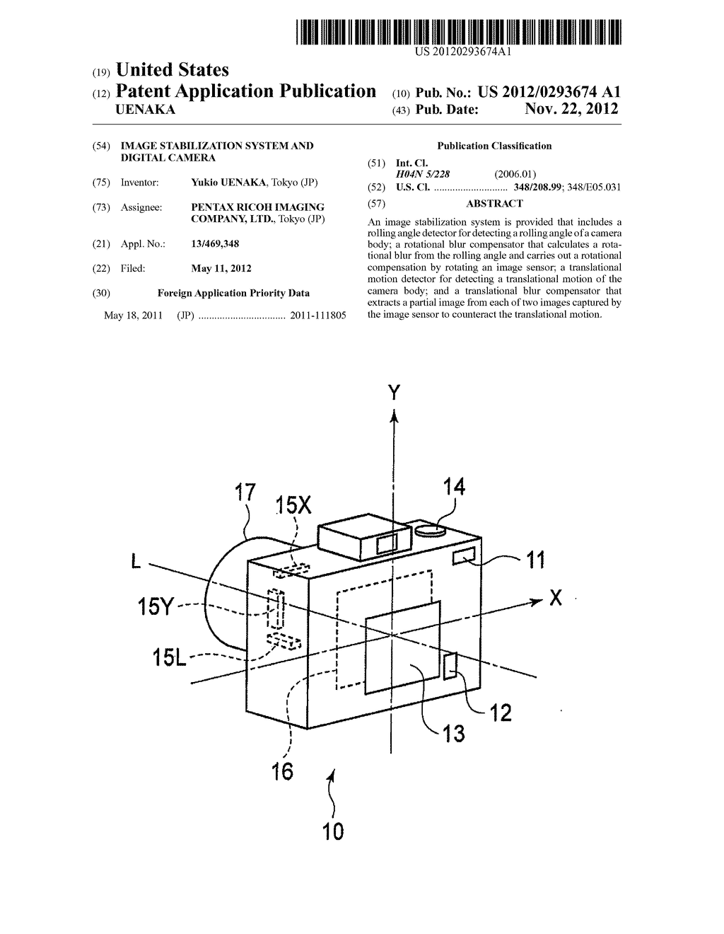 IMAGE STABILIZATION SYSTEM AND DIGITAL CAMERA - diagram, schematic, and image 01