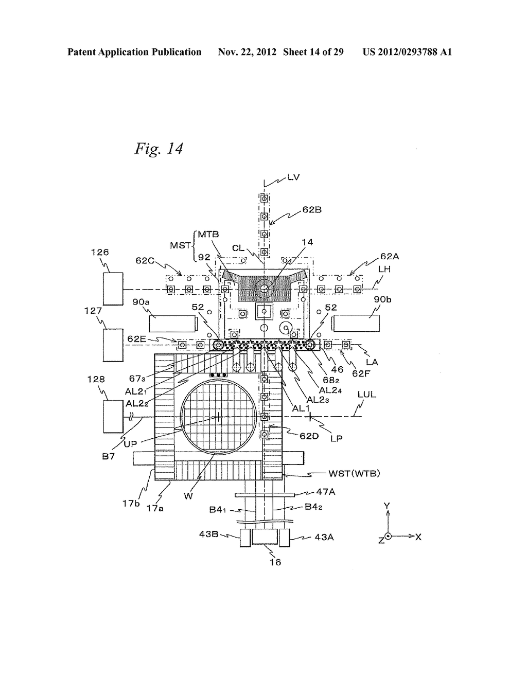 MOVABLE BODY DRIVE METHOD AND MOVABLE BODY DRIVE SYSTEM, PATTERN FORMATION     METHOD AND APPARATUS, EXPOSURE METHOD AND APPARATUS, AND DEVICE     MANUFACTURING METHOD FOR CONTINUOUS POSITION MEASUREMENT OF MOVEABLE BODY     BEFORE AND AFTER SWITCHING BETWEEN SENSOR HEADS - diagram, schematic, and image 15