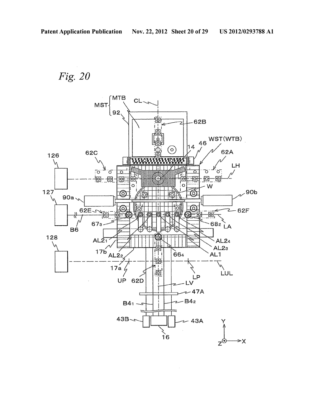 MOVABLE BODY DRIVE METHOD AND MOVABLE BODY DRIVE SYSTEM, PATTERN FORMATION     METHOD AND APPARATUS, EXPOSURE METHOD AND APPARATUS, AND DEVICE     MANUFACTURING METHOD FOR CONTINUOUS POSITION MEASUREMENT OF MOVEABLE BODY     BEFORE AND AFTER SWITCHING BETWEEN SENSOR HEADS - diagram, schematic, and image 21