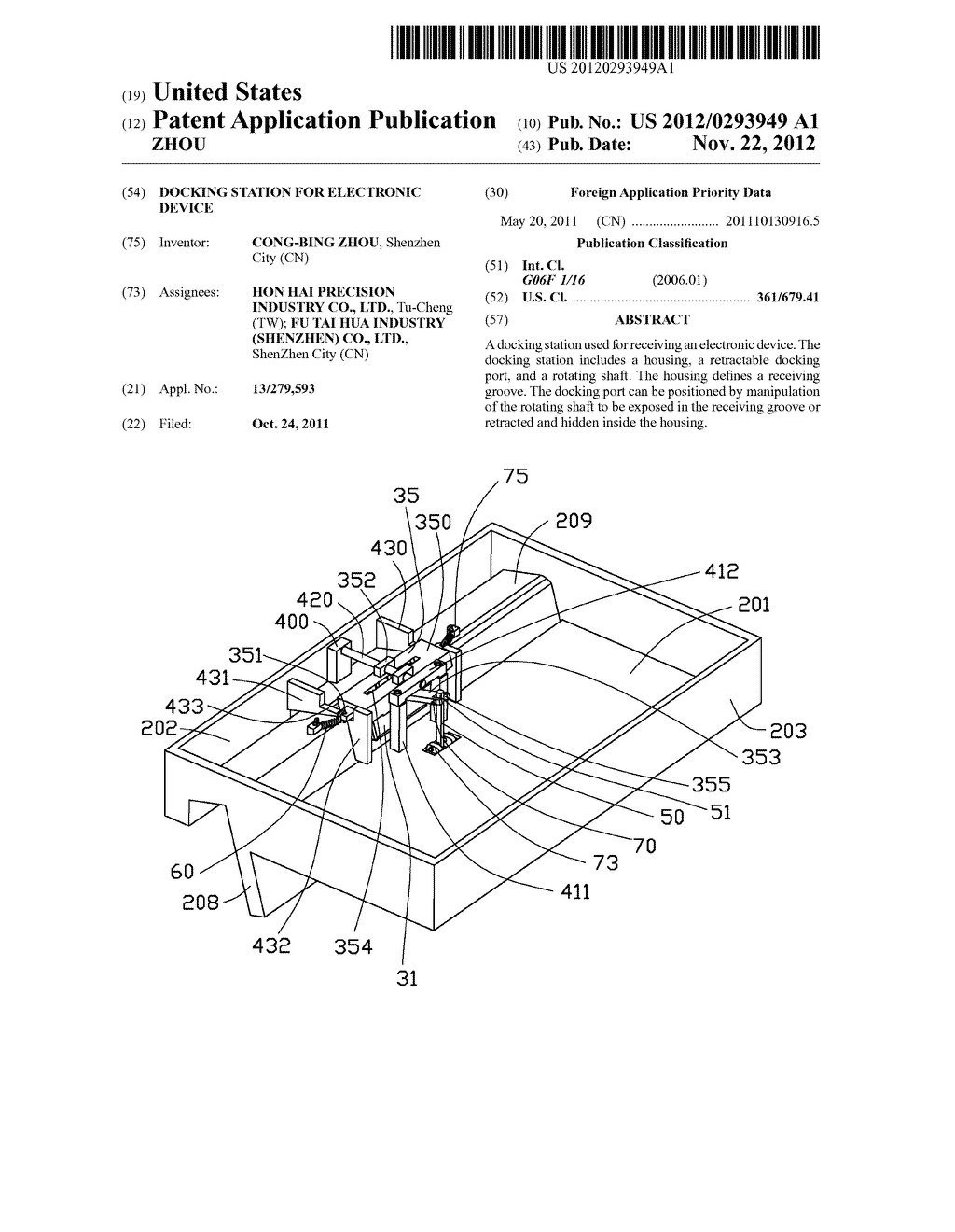 DOCKING STATION FOR ELECTRONIC DEVICE - diagram, schematic, and image 01