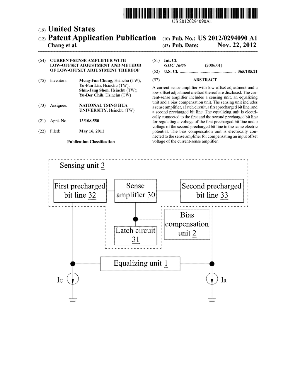 Current-Sense Amplifier With Low-Offset Adjustment and Method of     Low-Offset Adjustment Thereof - diagram, schematic, and image 01