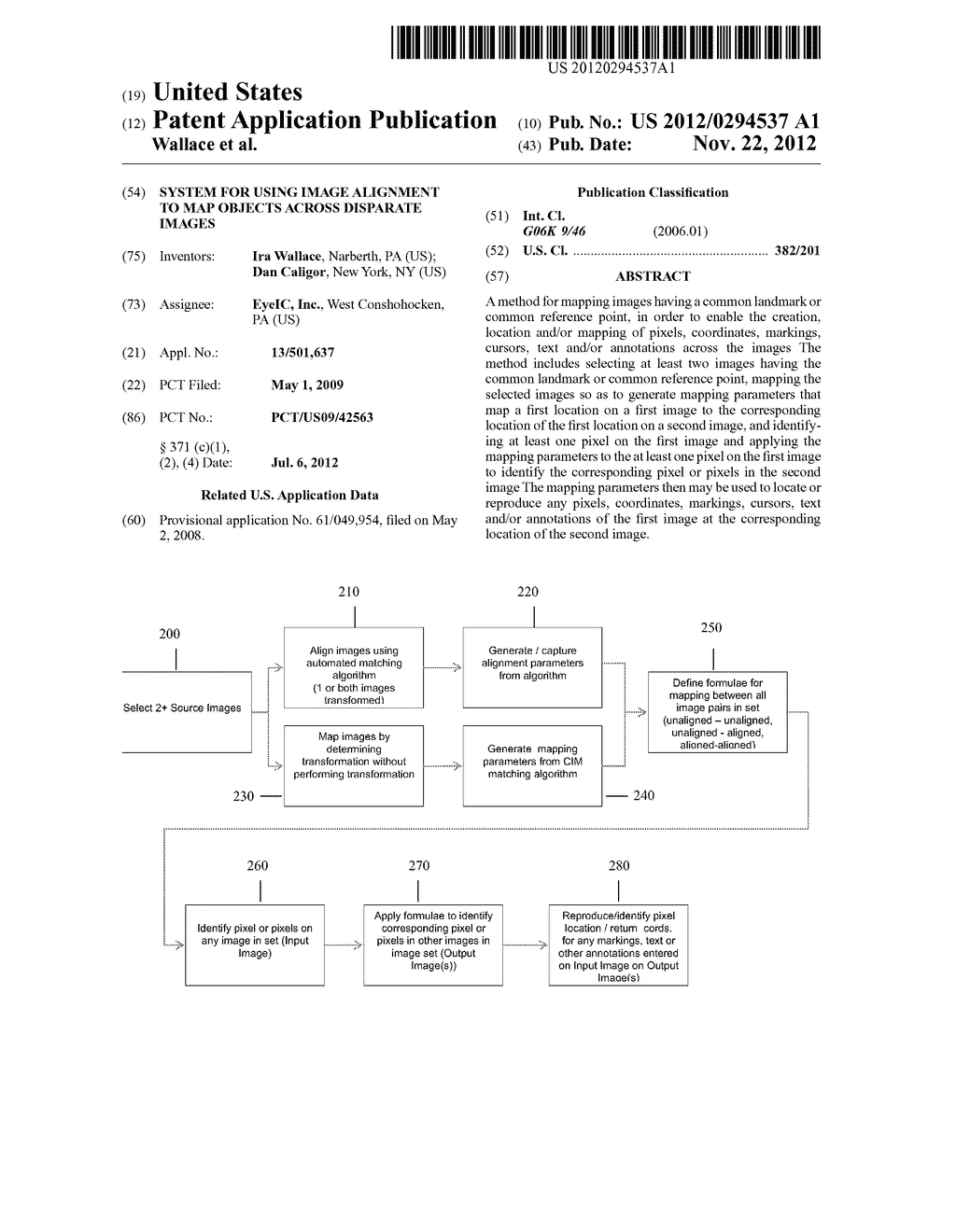 SYSTEM FOR USING IMAGE ALIGNMENT TO MAP OBJECTS ACROSS DISPARATE IMAGES - diagram, schematic, and image 01