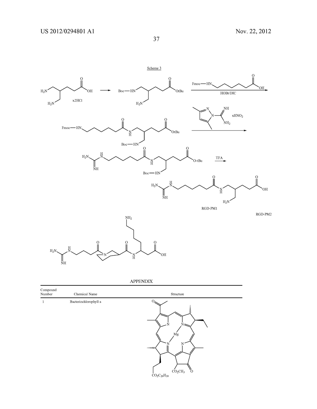 CONJUGATES OF RGD PEPTIDES AND PORPHYRIN OR (BACTERIO)CHLOROPHYLL     PHOTOSYNTHESIZERS AND THEIR USES - diagram, schematic, and image 78