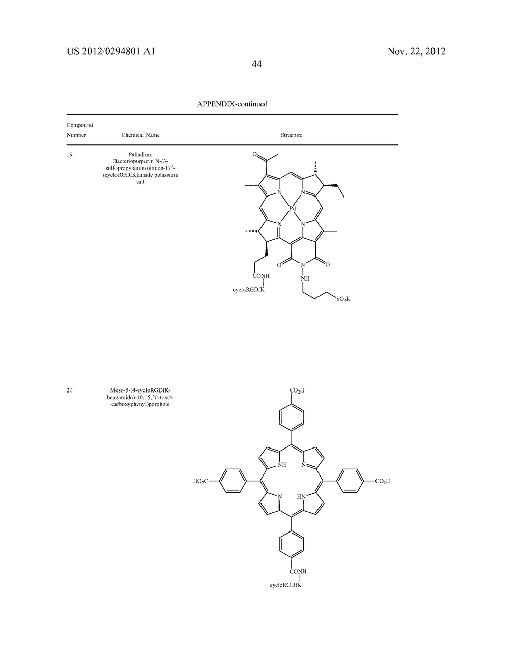 CONJUGATES OF RGD PEPTIDES AND PORPHYRIN OR (BACTERIO)CHLOROPHYLL     PHOTOSYNTHESIZERS AND THEIR USES - diagram, schematic, and image 85