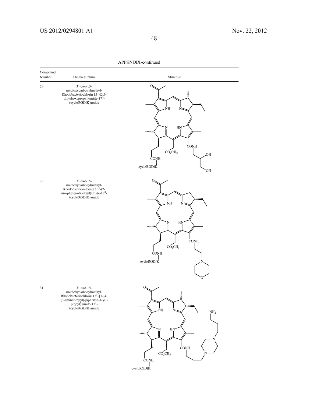 CONJUGATES OF RGD PEPTIDES AND PORPHYRIN OR (BACTERIO)CHLOROPHYLL     PHOTOSYNTHESIZERS AND THEIR USES - diagram, schematic, and image 89