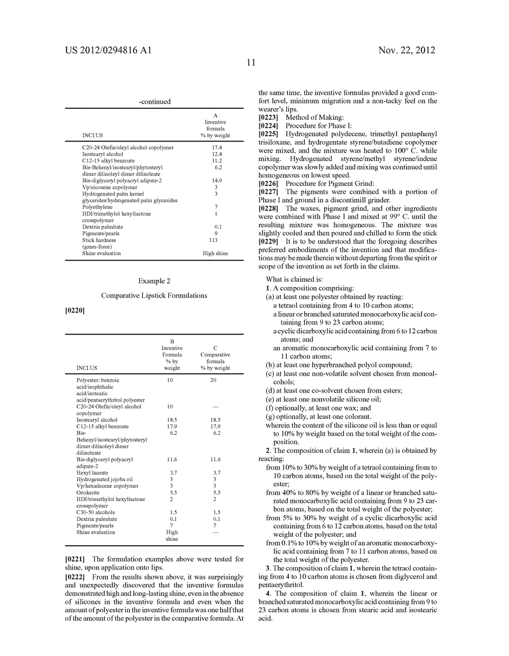 COSMETIC COMPOSITIONS HAVING HIGH SHINE - diagram, schematic, and image 12