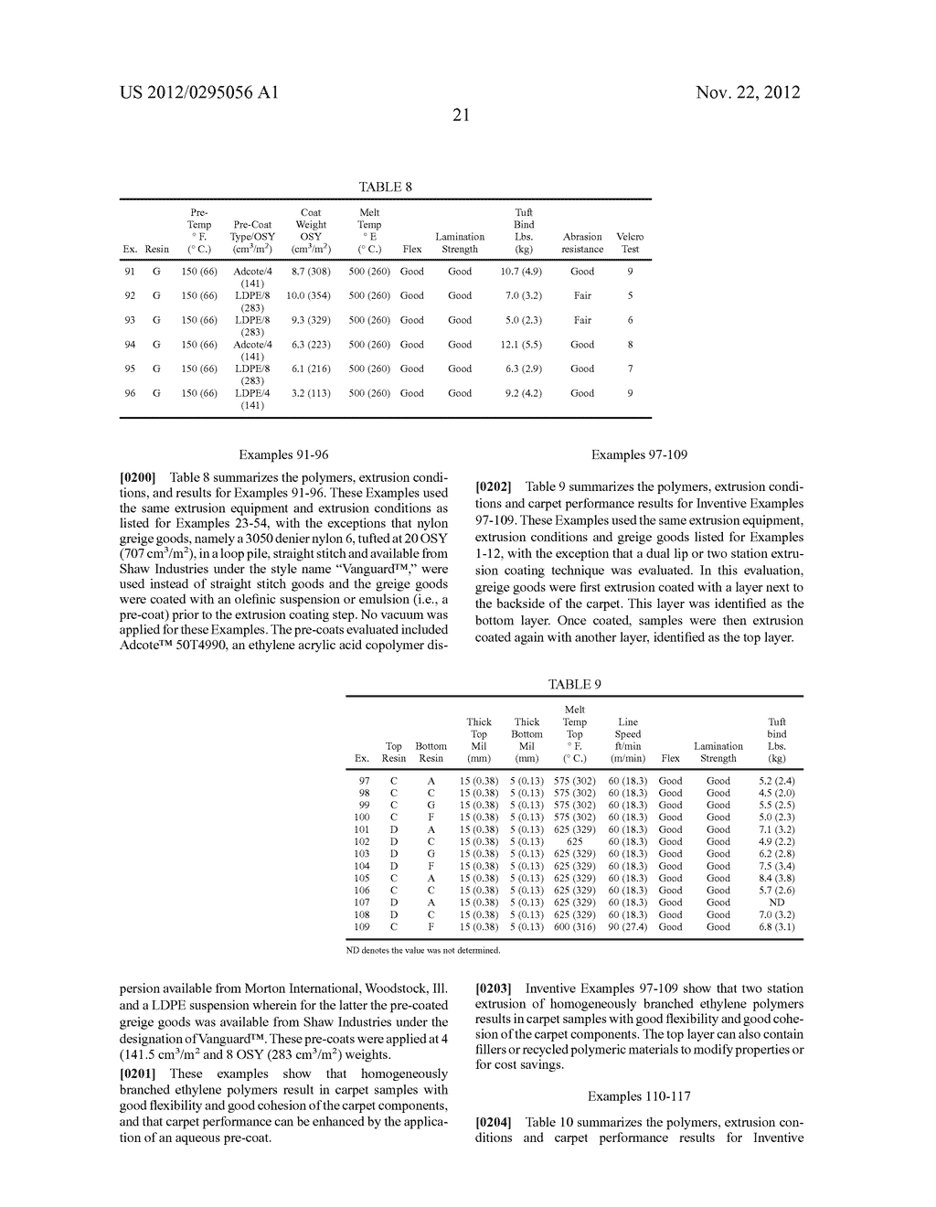 HOMOGENEOUSLY BRANCHED ETHYLENE POLYMER CARPET BACKSIZING COMPOSITIONS - diagram, schematic, and image 31