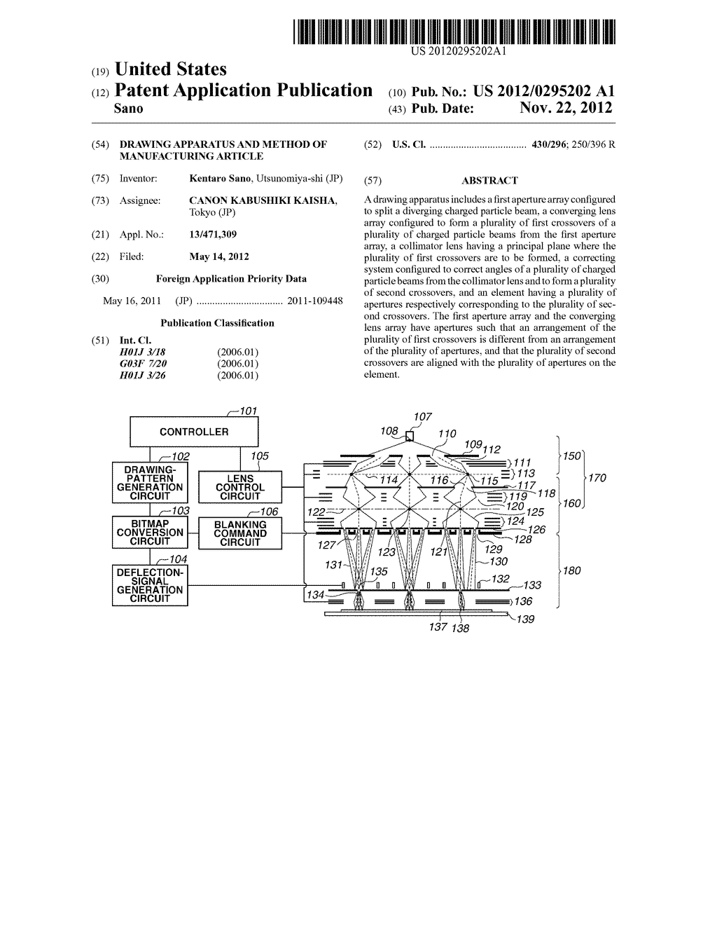 DRAWING APPARATUS AND METHOD OF MANUFACTURING ARTICLE - diagram, schematic, and image 01