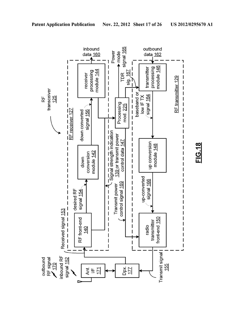 POWER CONSUMPTION MANAGEMENT IN A MIMO TRANSCEIVER AND METHOD FOR USE     THEREWITH - diagram, schematic, and image 18