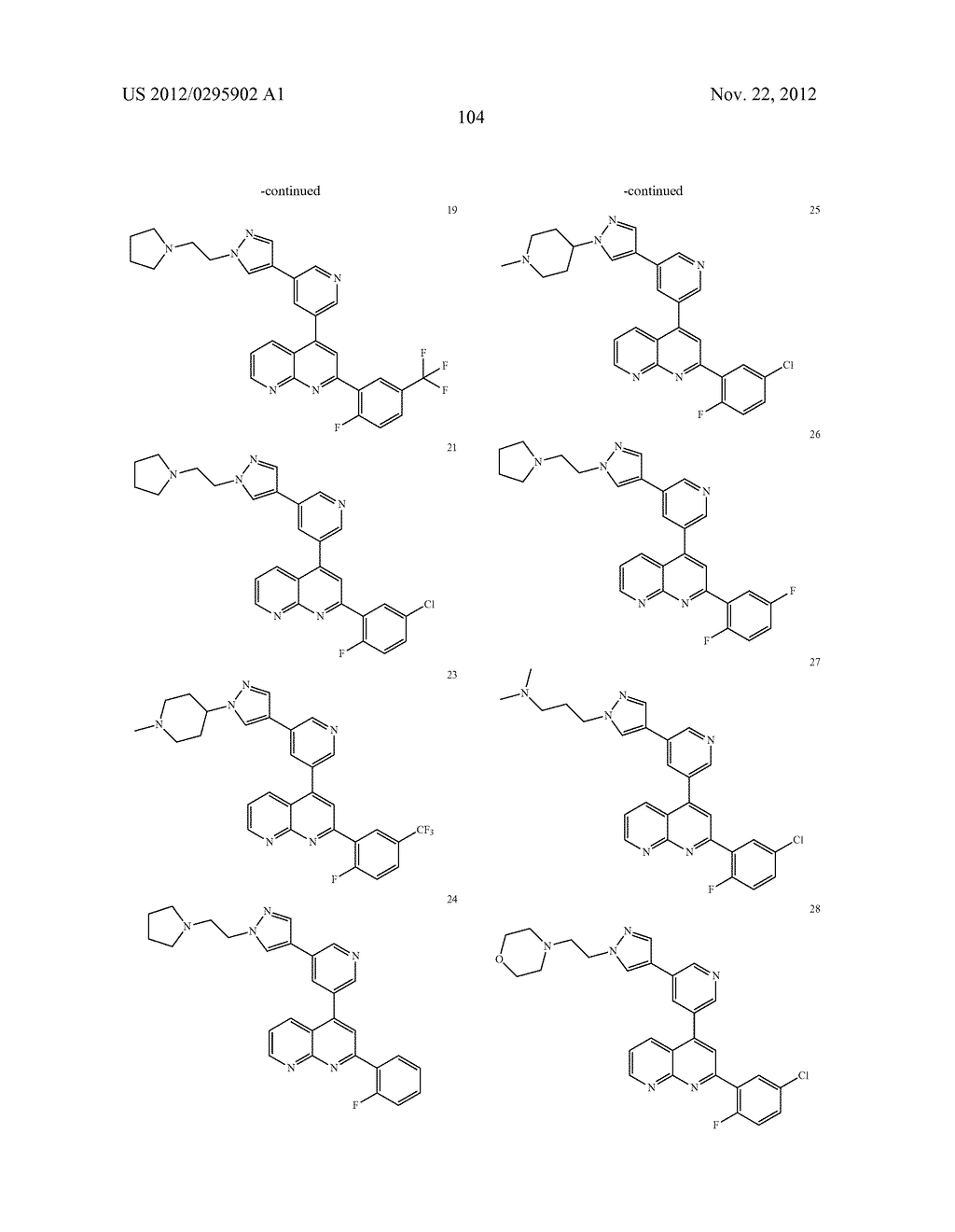 Hetaryl-[1,8]naphthyridine derivatives - diagram, schematic, and image 105