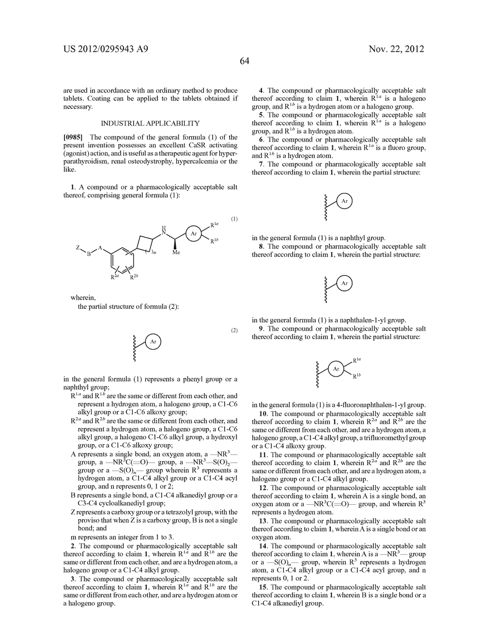 CYCLOALKYLAMINE DERIVATIVES - diagram, schematic, and image 67