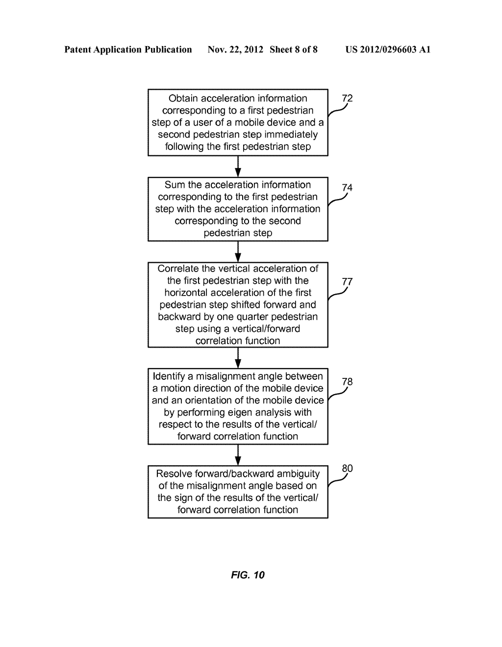 SENSOR ORIENTATION MEASUREMENT WITH RESPECT TO PEDESTRIAN MOTION DIRECTION - diagram, schematic, and image 09