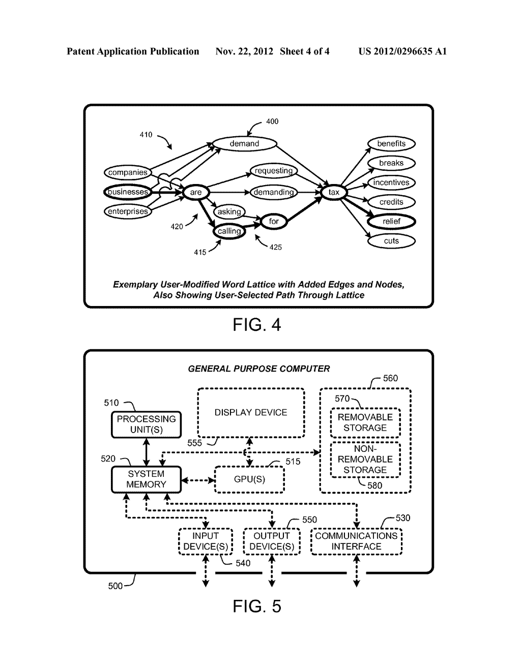 USER-MODIFIABLE WORD LATTICE DISPLAY FOR EDITING DOCUMENTS AND SEARCH     QUERIES - diagram, schematic, and image 05