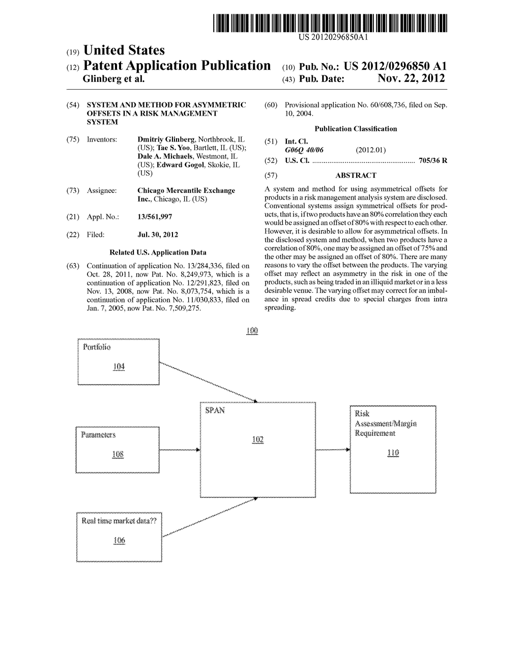 System and Method for Asymmetric Offsets in a Risk Management System - diagram, schematic, and image 01