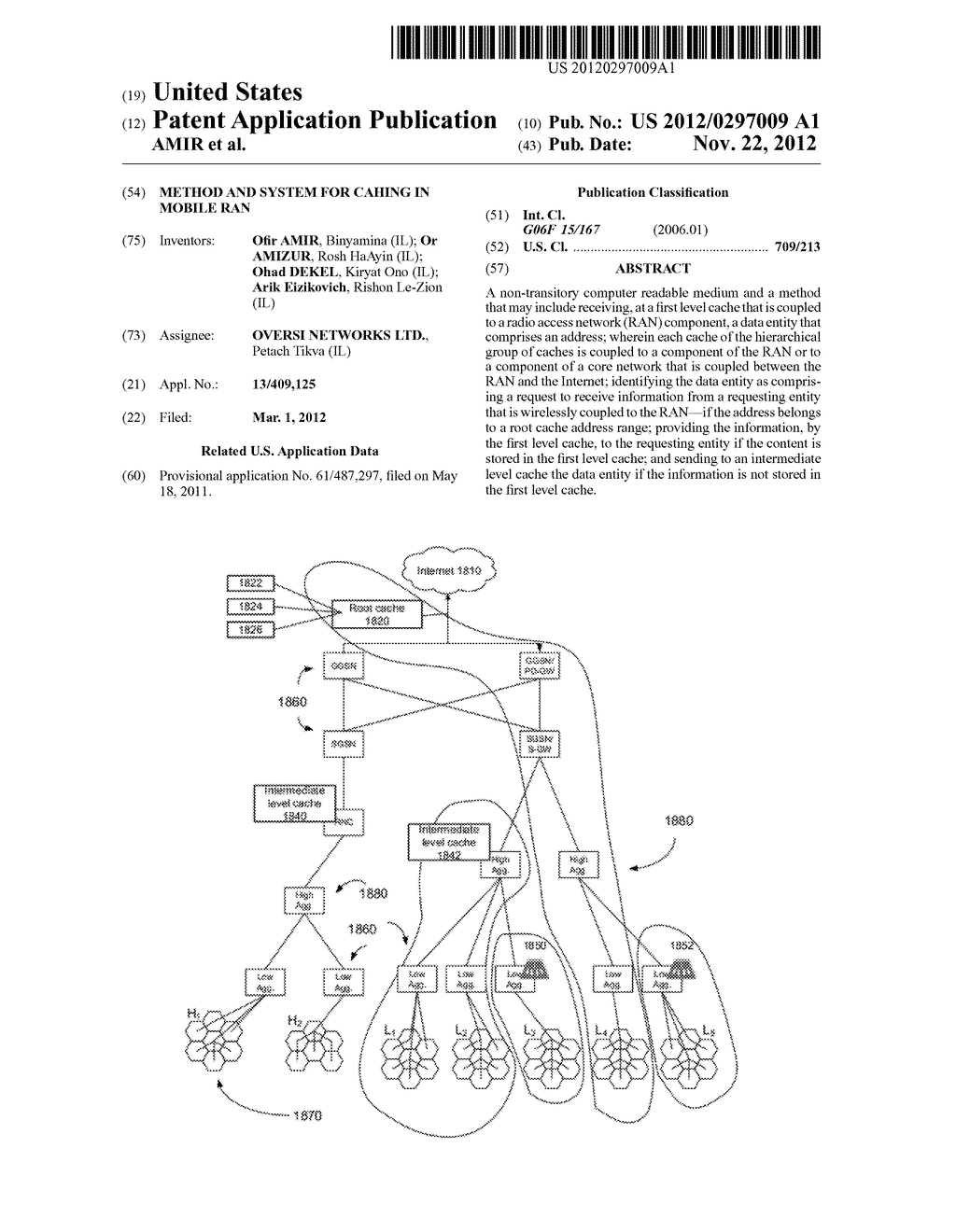 METHOD AND SYSTEM FOR CAHING IN MOBILE RAN - diagram, schematic, and image 01