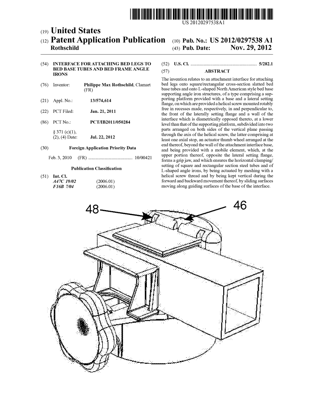 INTERFACE FOR ATTACHING BED LEGS TO BED BASE TUBES AND BED FRAME ANGLE     IRONS - diagram, schematic, and image 01