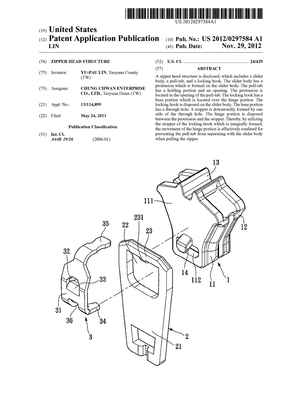 ZIPPER HEAD STRUCTURE - diagram, schematic, and image 01