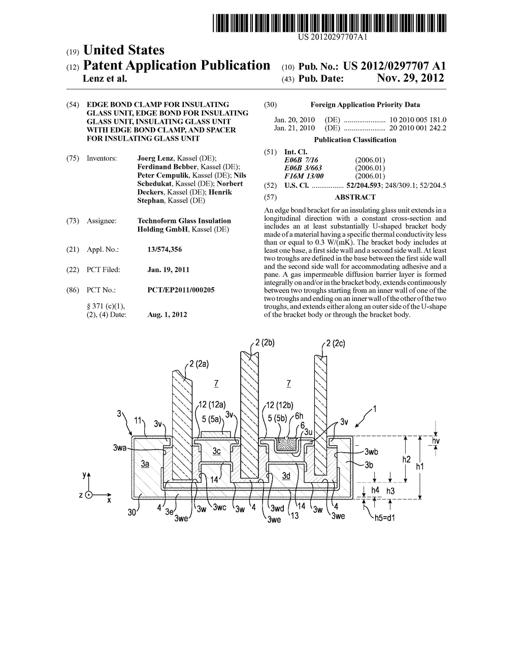 EDGE BOND CLAMP FOR INSULATING GLASS UNIT, EDGE BOND FOR INSULATING GLASS     UNIT, INSULATING GLASS UNIT WITH EDGE BOND CLAMP, AND SPACER FOR     INSULATING GLASS UNIT - diagram, schematic, and image 01