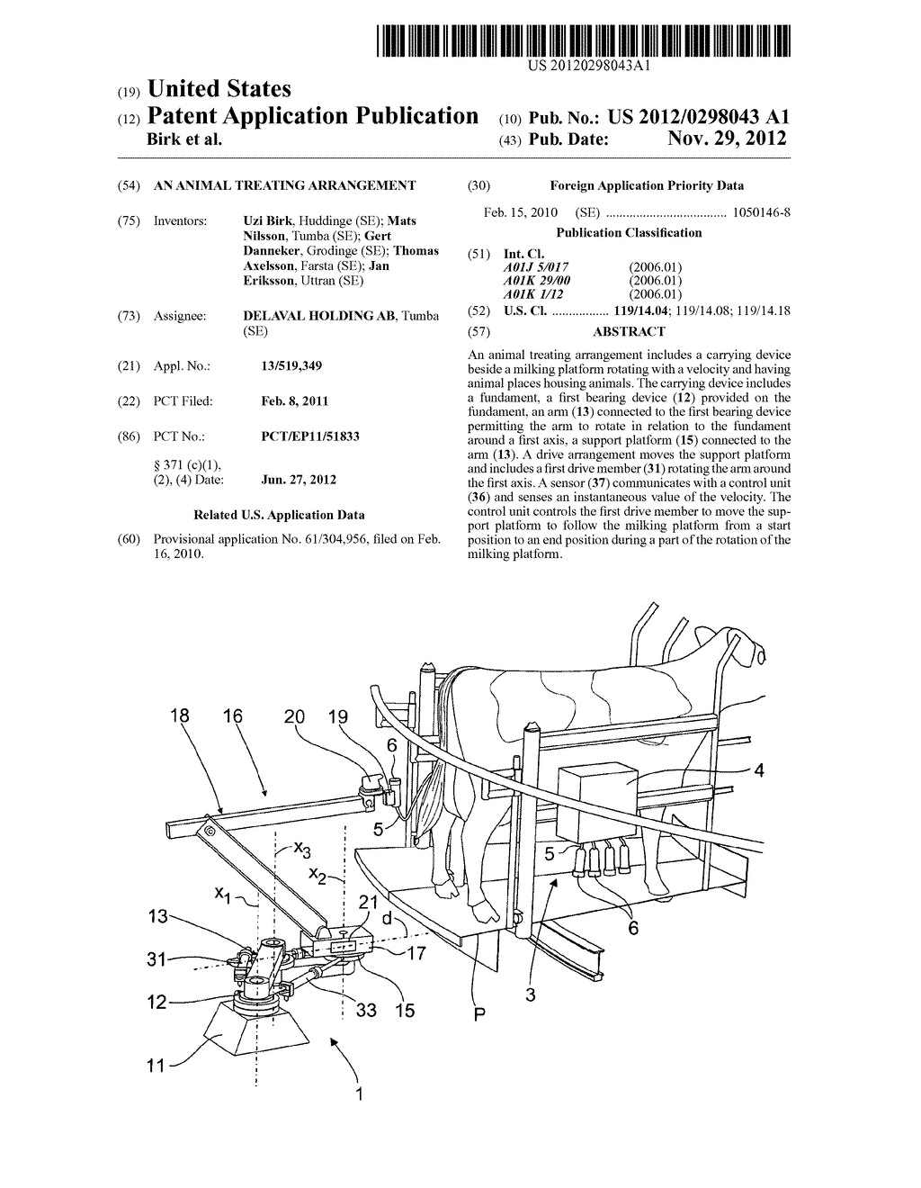 AN ANIMAL TREATING ARRANGEMENT - diagram, schematic, and image 01