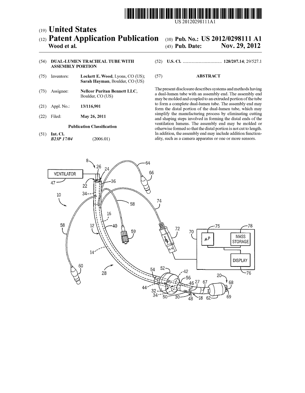 DUAL-LUMEN TRACHEAL TUBE WITH ASSEMBLY PORTION - diagram, schematic, and image 01