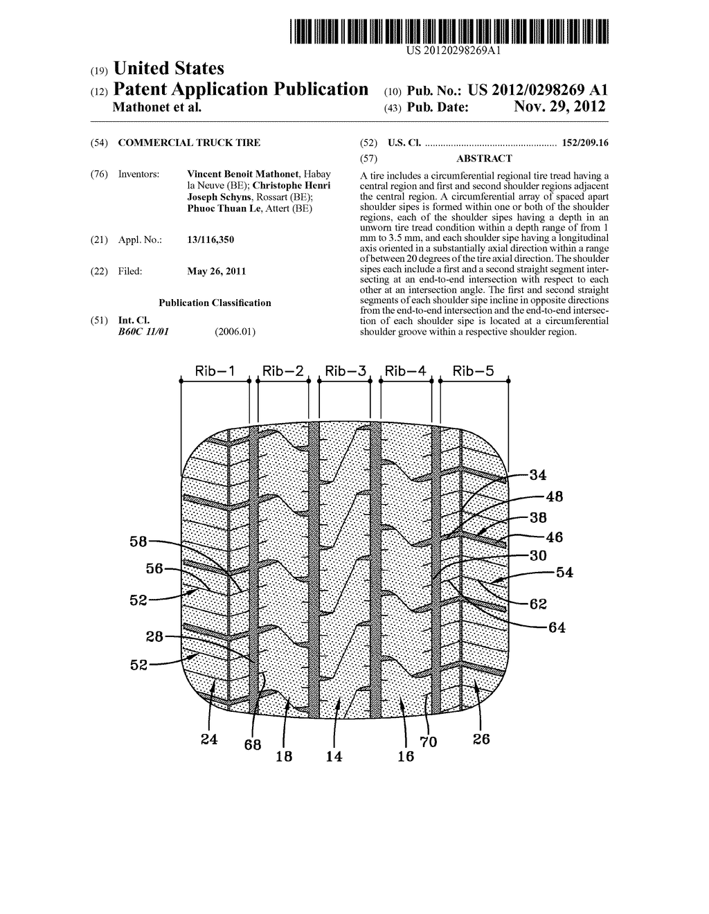 COMMERCIAL TRUCK TIRE - diagram, schematic, and image 01