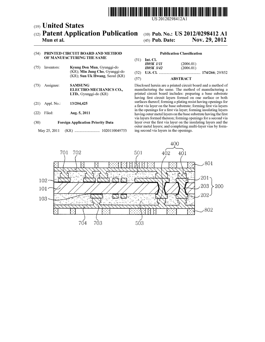 PRINTED CIRCUIT BOARD AND METHOD OF MANUFACTURING THE SAME - diagram, schematic, and image 01