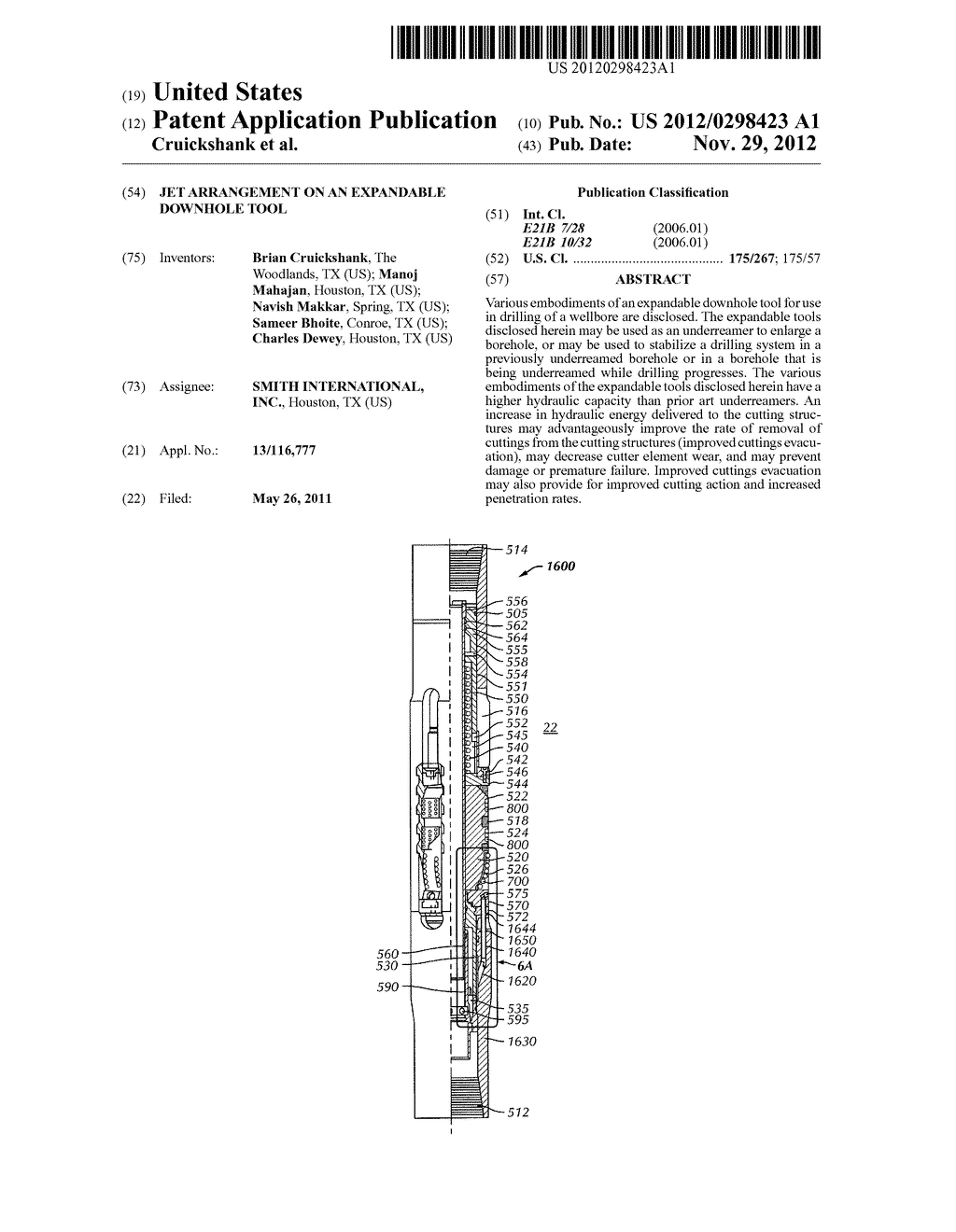 JET ARRANGEMENT ON AN EXPANDABLE DOWNHOLE TOOL - diagram, schematic, and image 01