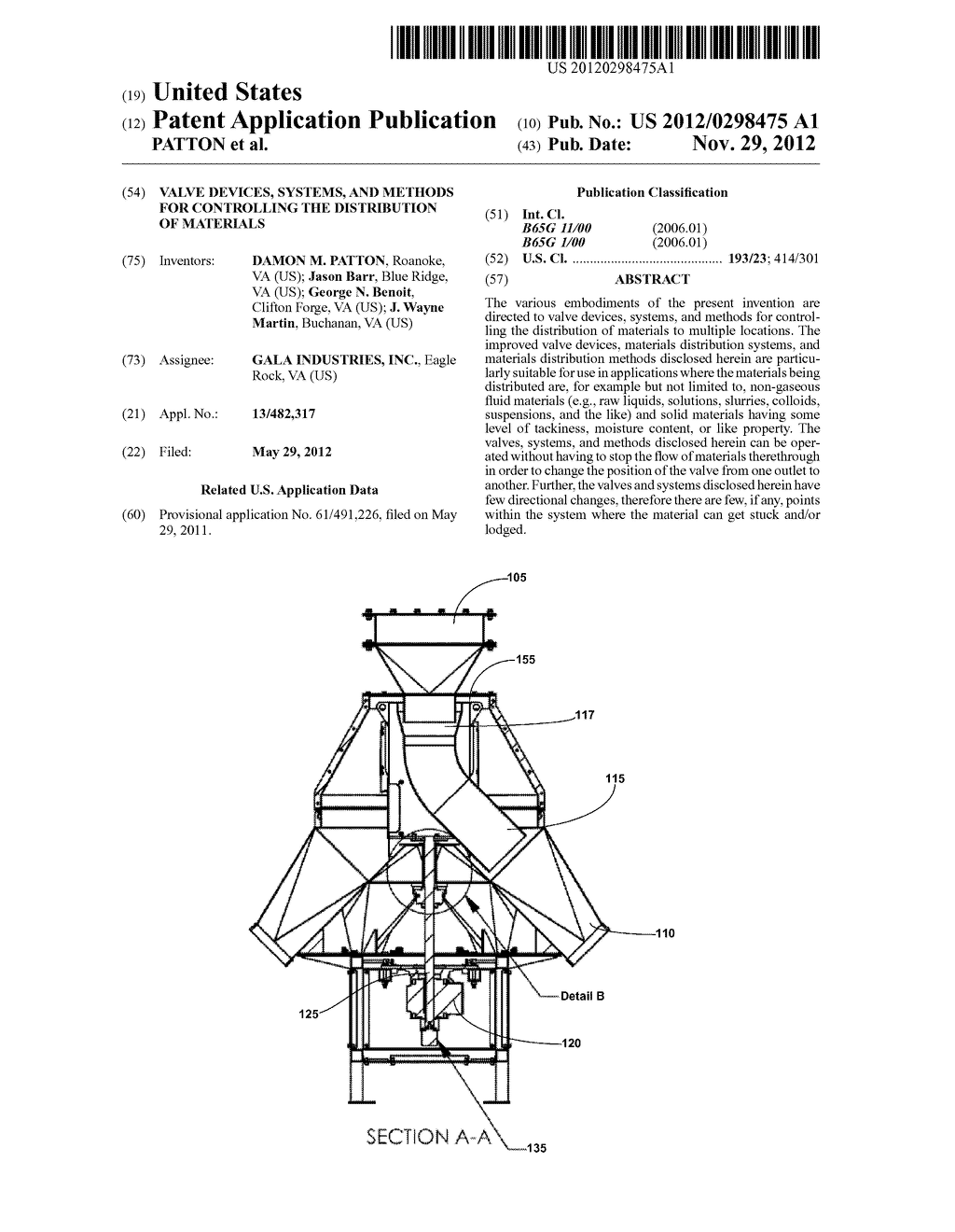 VALVE DEVICES, SYSTEMS, AND METHODS FOR CONTROLLING THE DISTRIBUTION OF     MATERIALS - diagram, schematic, and image 01