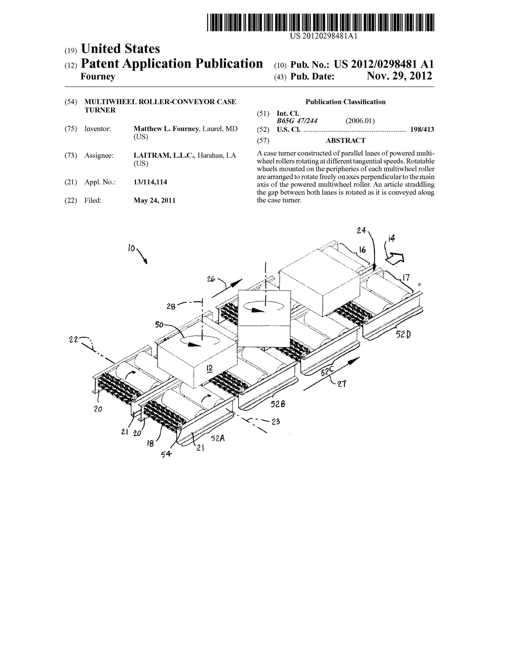 MULTIWHEEL ROLLER-CONVEYOR CASE TURNER - diagram, schematic, and image 01