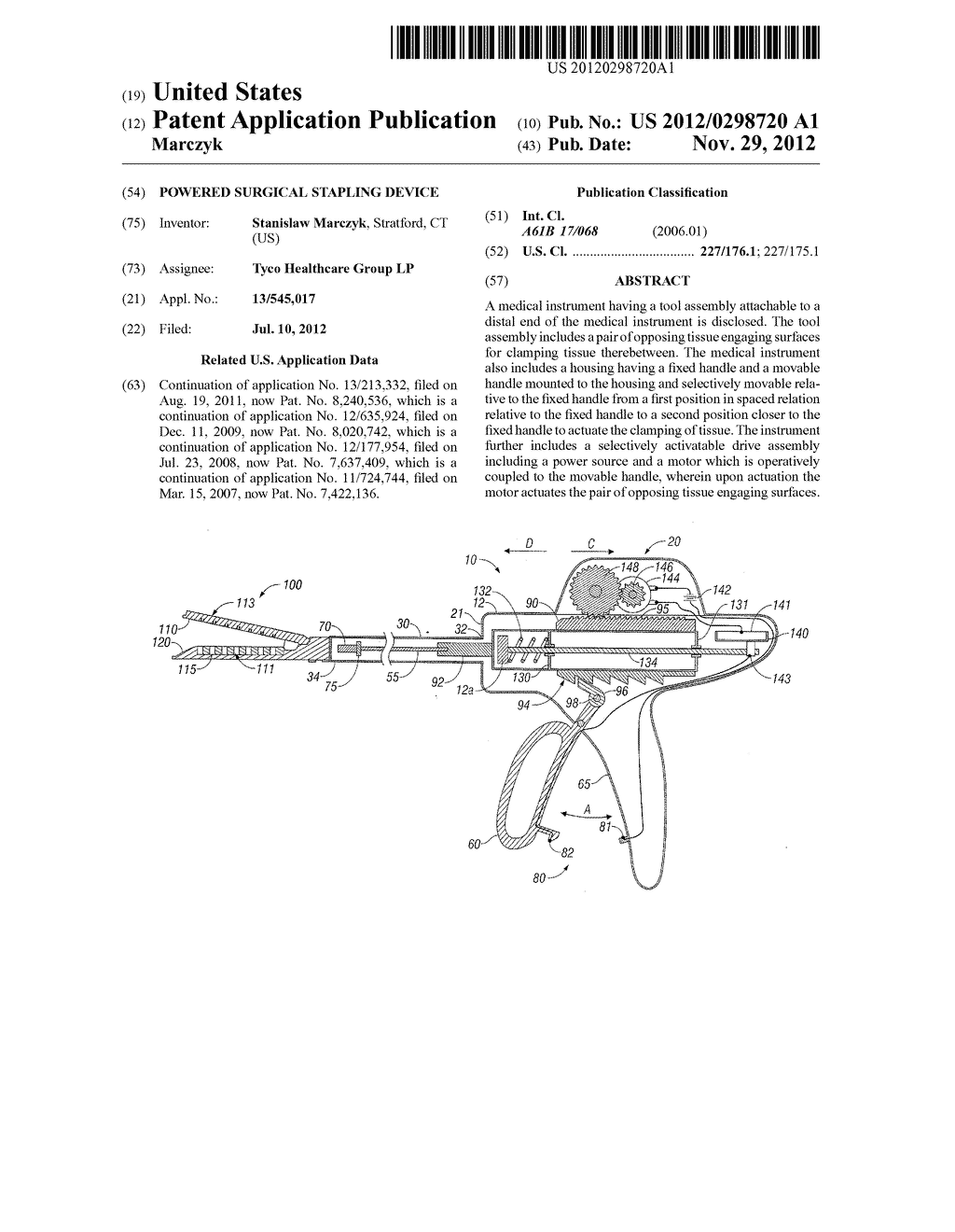 POWERED SURGICAL STAPLING DEVICE - diagram, schematic, and image 01