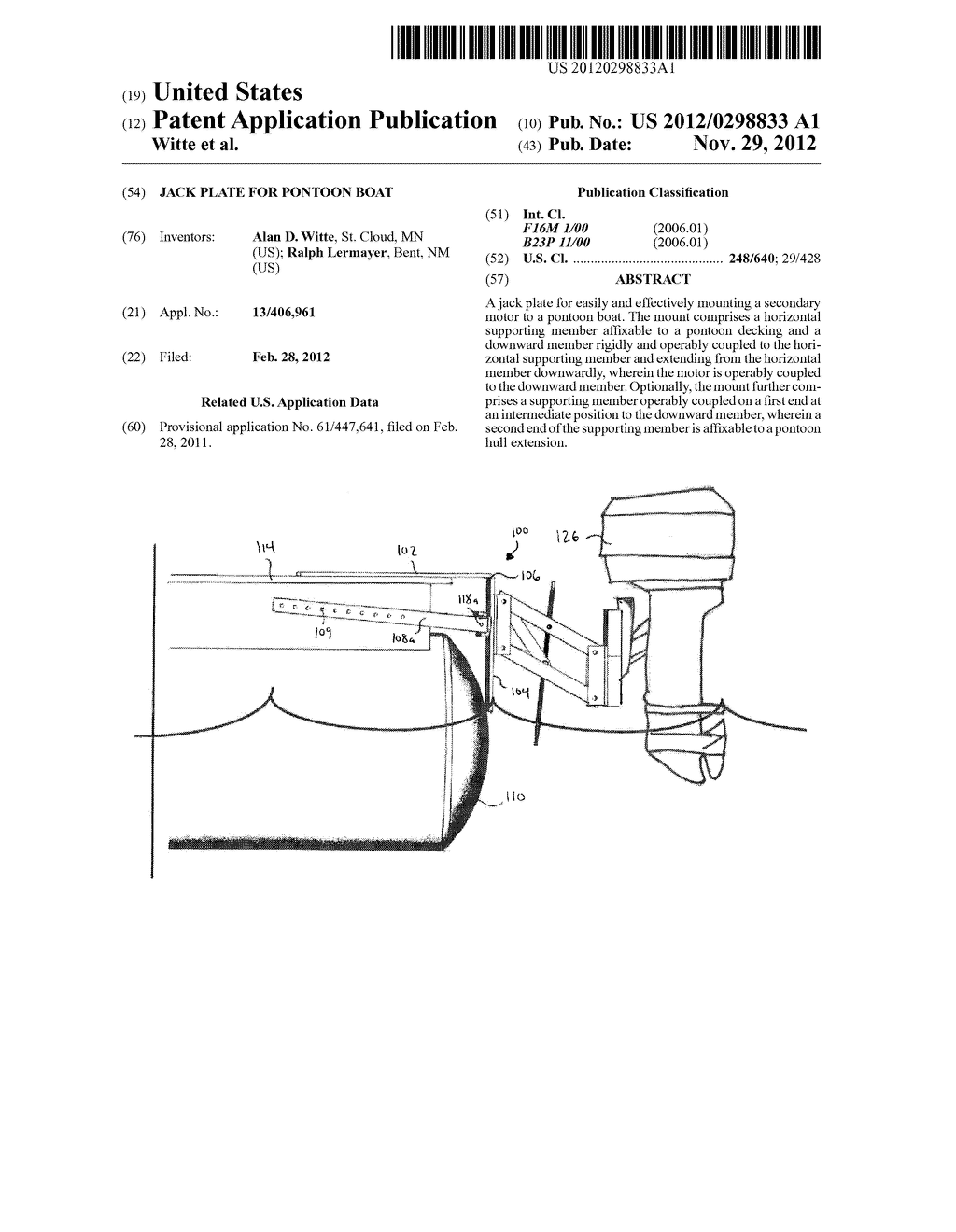 JACK PLATE FOR PONTOON BOAT - diagram, schematic, and image 01