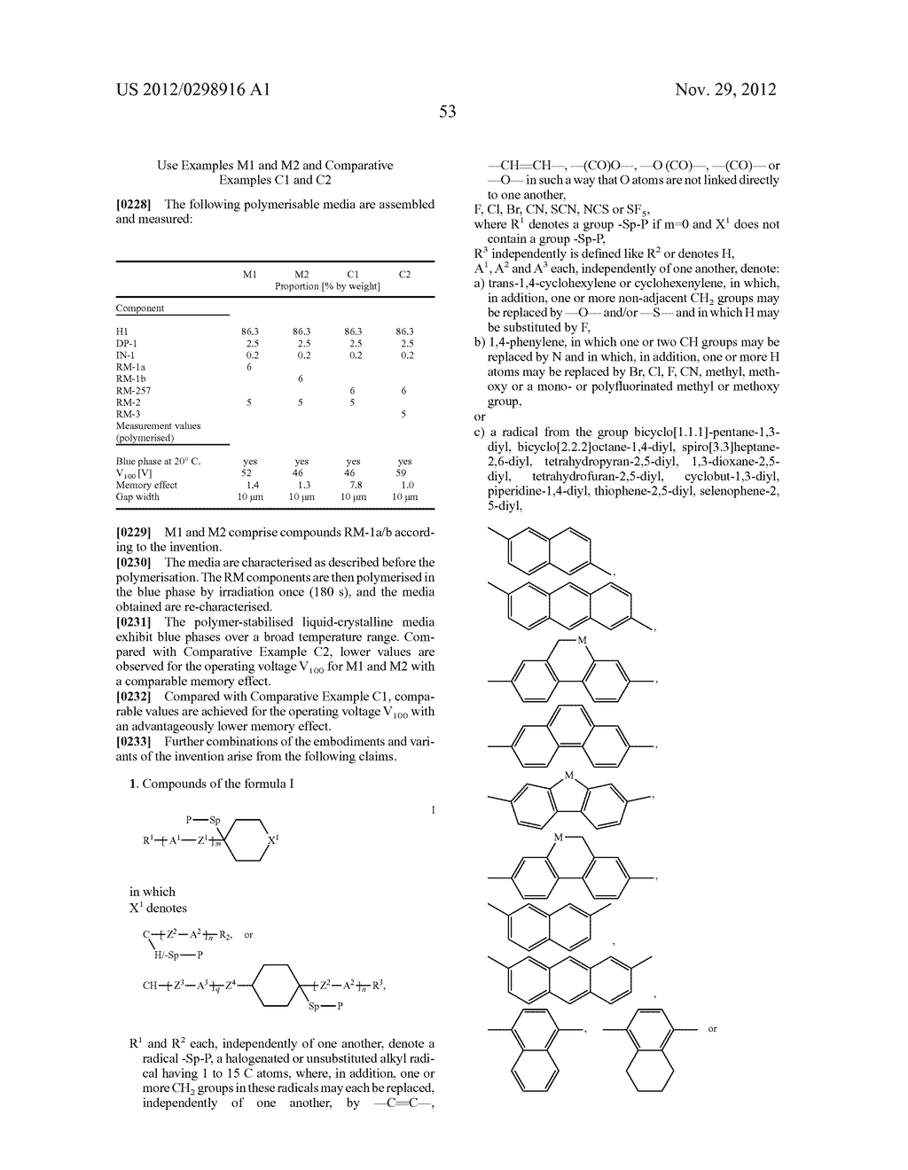 POLYMERIZABLE COMPOUNDS AND LIQUID CRYSTAL MEDIA - diagram, schematic, and image 54