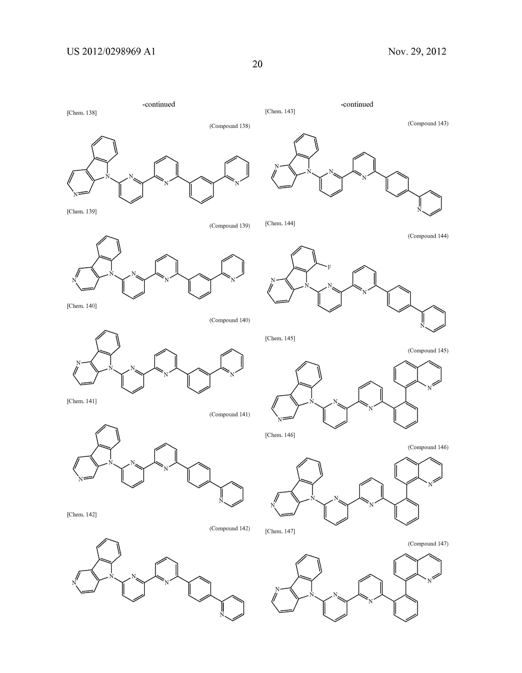 COMPOUND HAVING PYRIDOINDOLE RING STRUCTURE HAVING SUBSTITUTED PYRIDYL     GROUP ATTACHED THERETO, AND ORGANIC ELECTROLUMINESCENCE ELEMENT - diagram, schematic, and image 32