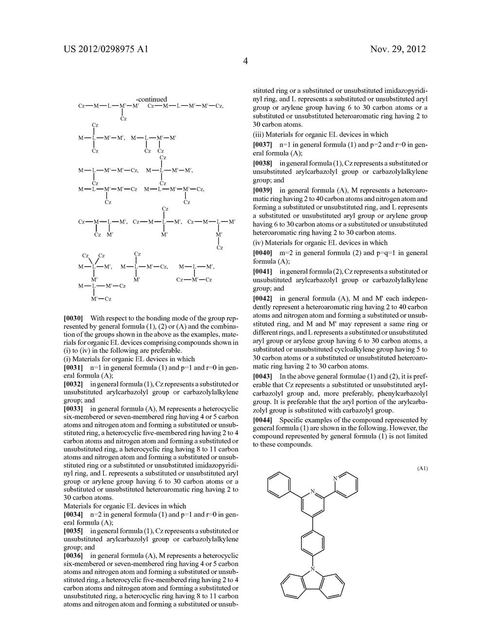 MATERIAL FOR ORGANIC ELECTROLUMINESCENCE DEVICES AND ORGANIC     ELECTROLUMINESCENCE DEVICE USING THE MATERIAL - diagram, schematic, and image 05