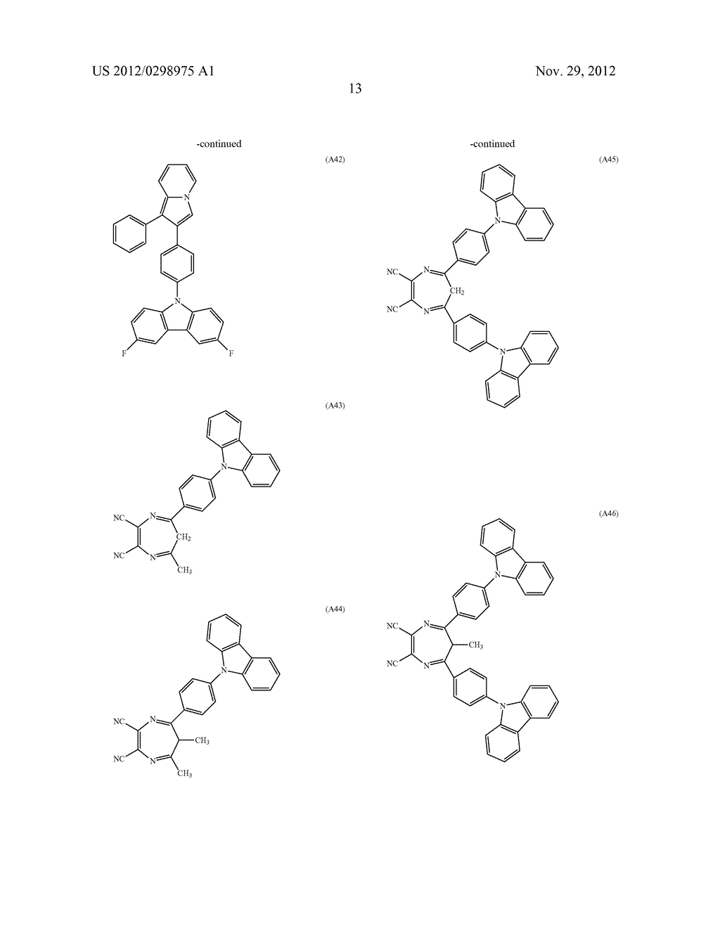 MATERIAL FOR ORGANIC ELECTROLUMINESCENCE DEVICES AND ORGANIC     ELECTROLUMINESCENCE DEVICE USING THE MATERIAL - diagram, schematic, and image 14