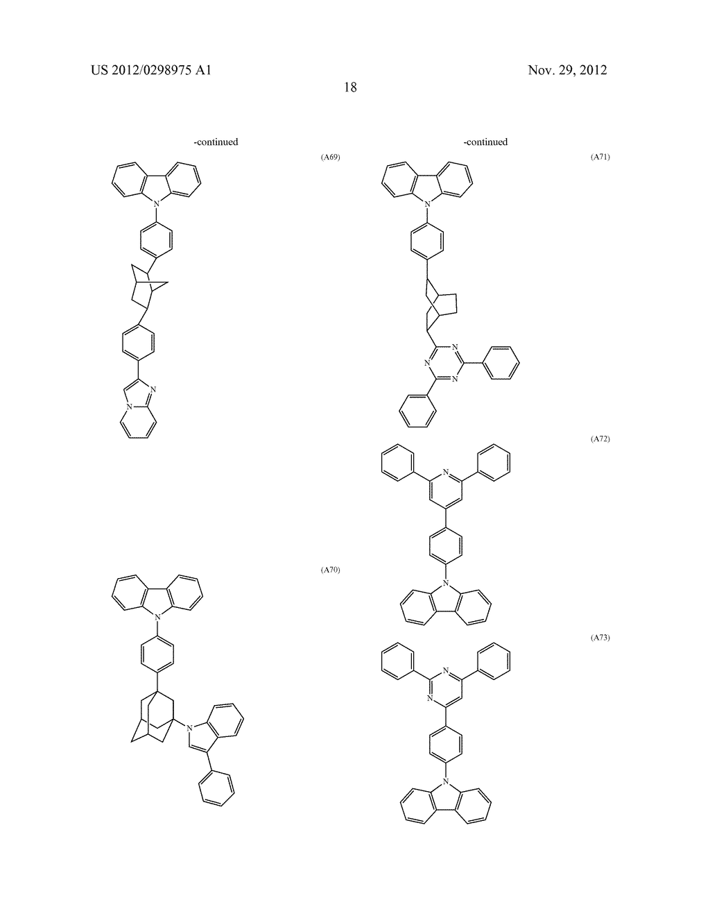 MATERIAL FOR ORGANIC ELECTROLUMINESCENCE DEVICES AND ORGANIC     ELECTROLUMINESCENCE DEVICE USING THE MATERIAL - diagram, schematic, and image 19