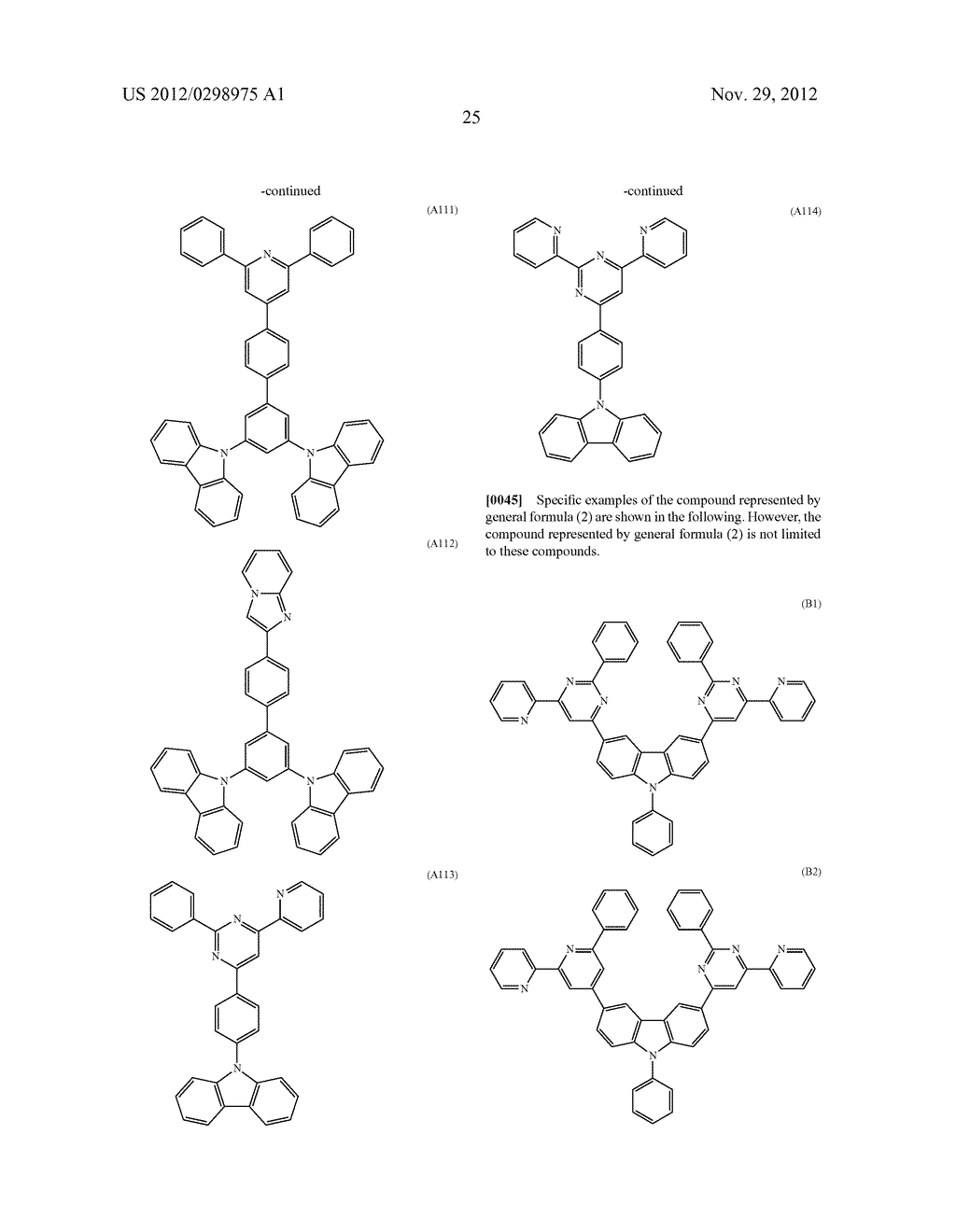 MATERIAL FOR ORGANIC ELECTROLUMINESCENCE DEVICES AND ORGANIC     ELECTROLUMINESCENCE DEVICE USING THE MATERIAL - diagram, schematic, and image 26