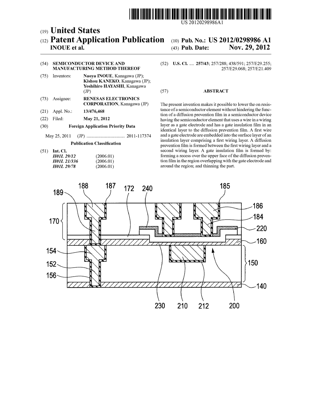 SEMICONDUCTOR DEVICE AND MANUFACTURING METHOD THEREOF - diagram, schematic, and image 01